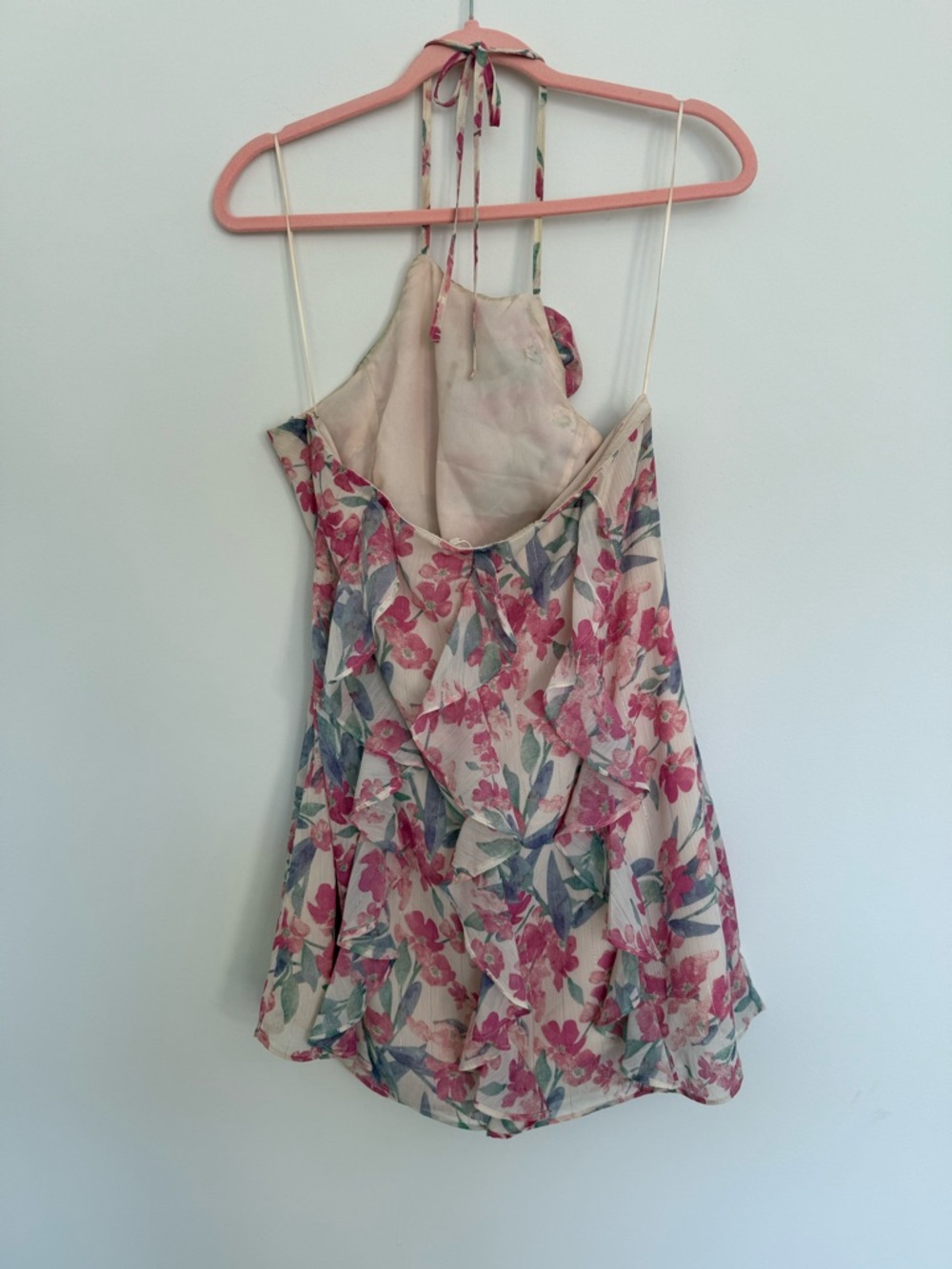 Floral Pink Ruffle Shift Dress - Picture 6 of 9